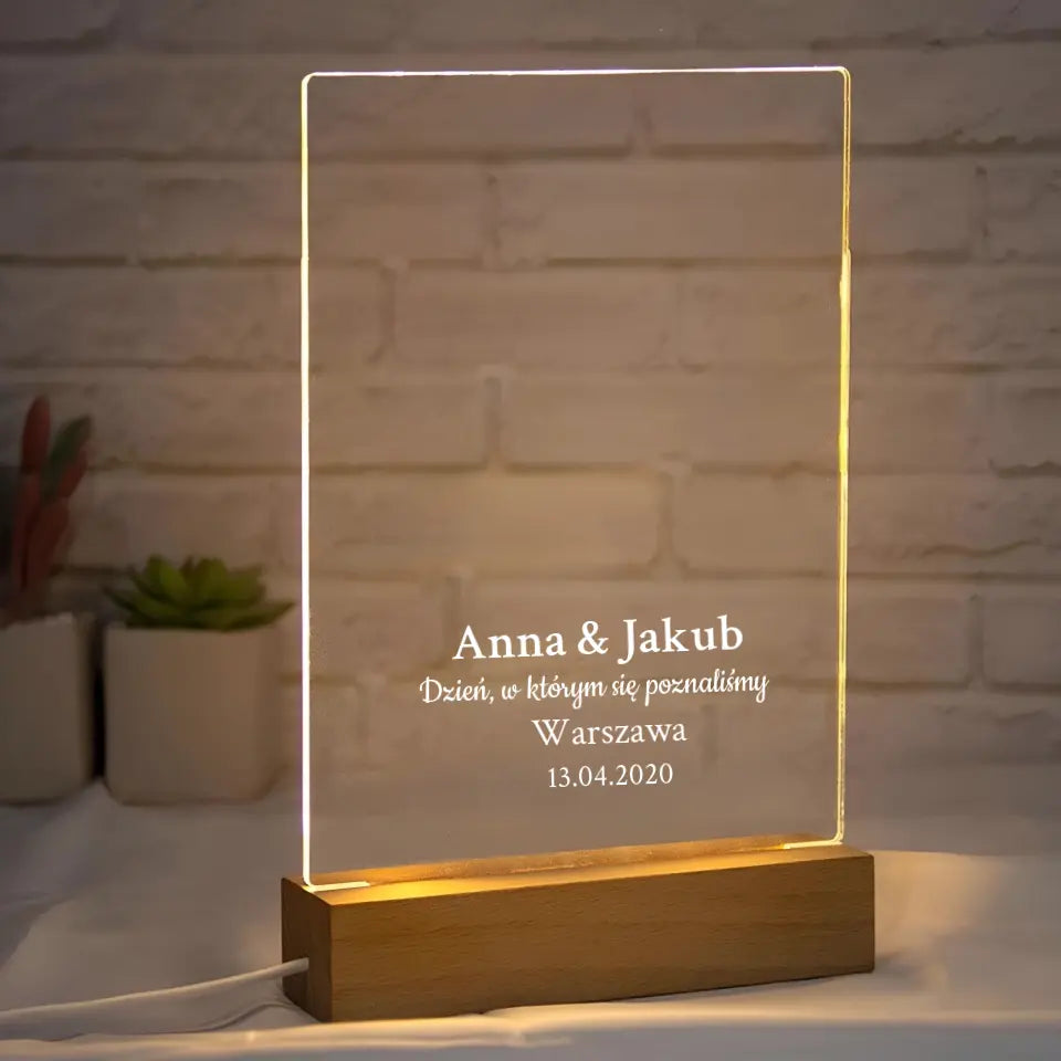 Początek naszej podróży - Druk na szkle, spersonalizowany prezent dla pary