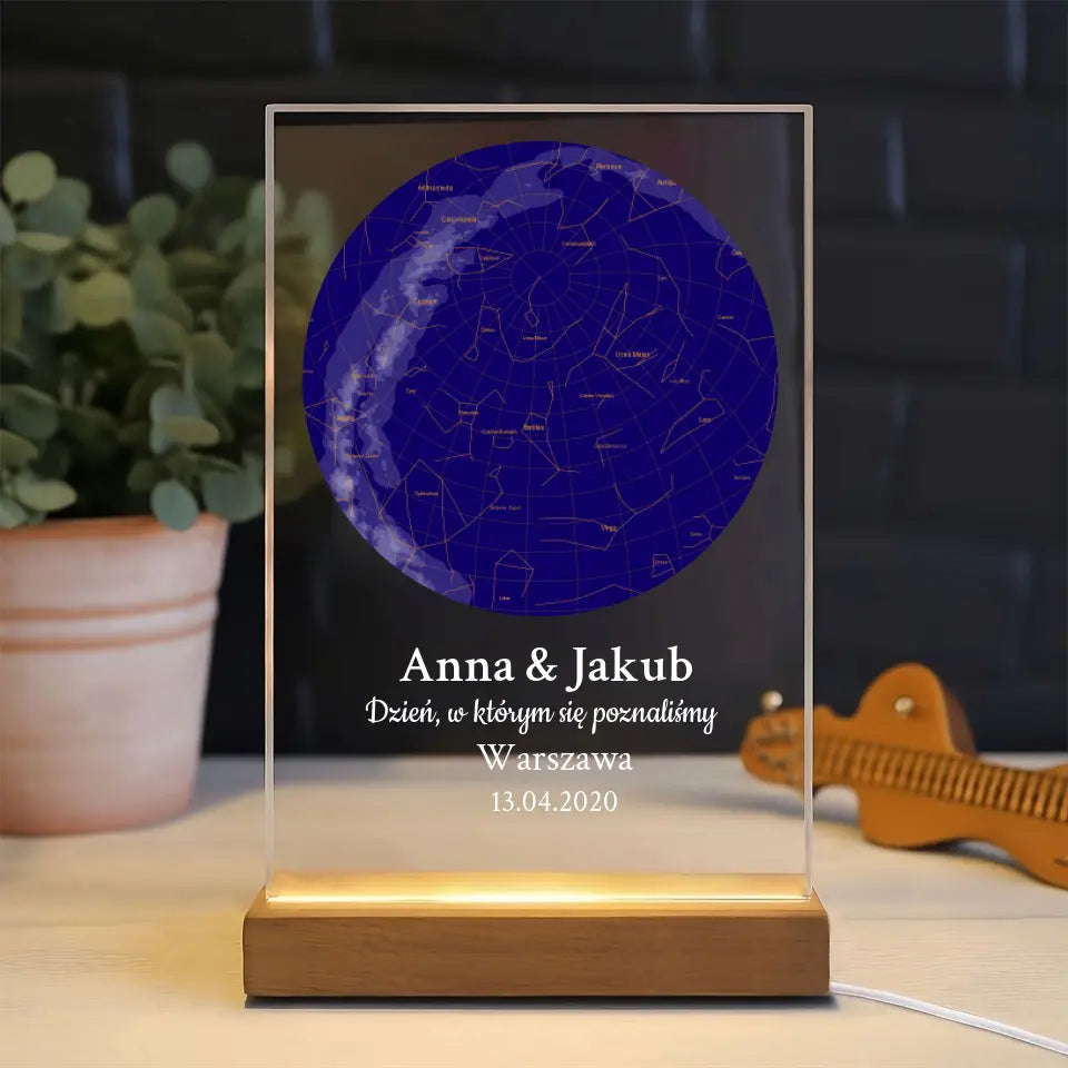 Początek naszej podróży - Druk na szkle, spersonalizowany prezent dla pary