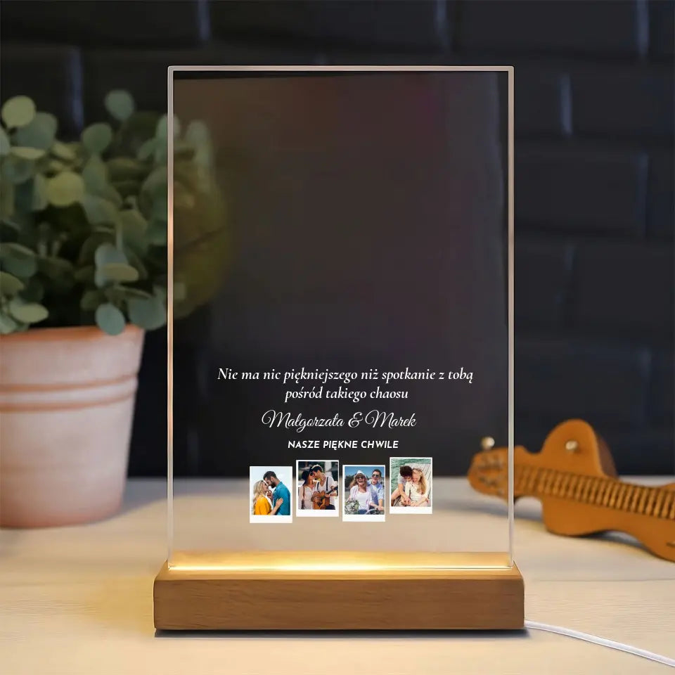 Nasze piękne chwile (Gwiaździste niebo) - Druk na szkle, spersonalizowany prezent dla pary