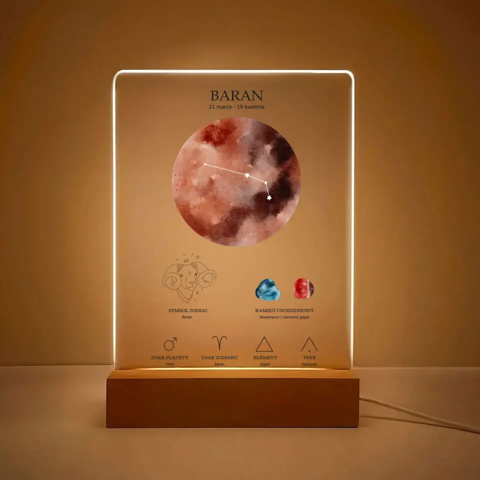 Znaki zodiaku - Druk na szkle, spersonalizowany prezent