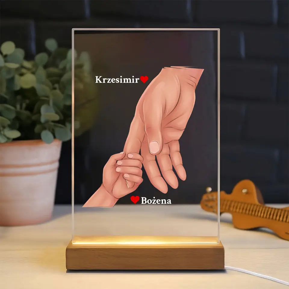 Ręce taty i dziecka - Druk na szkle, spersonalizowany prezent dla taty