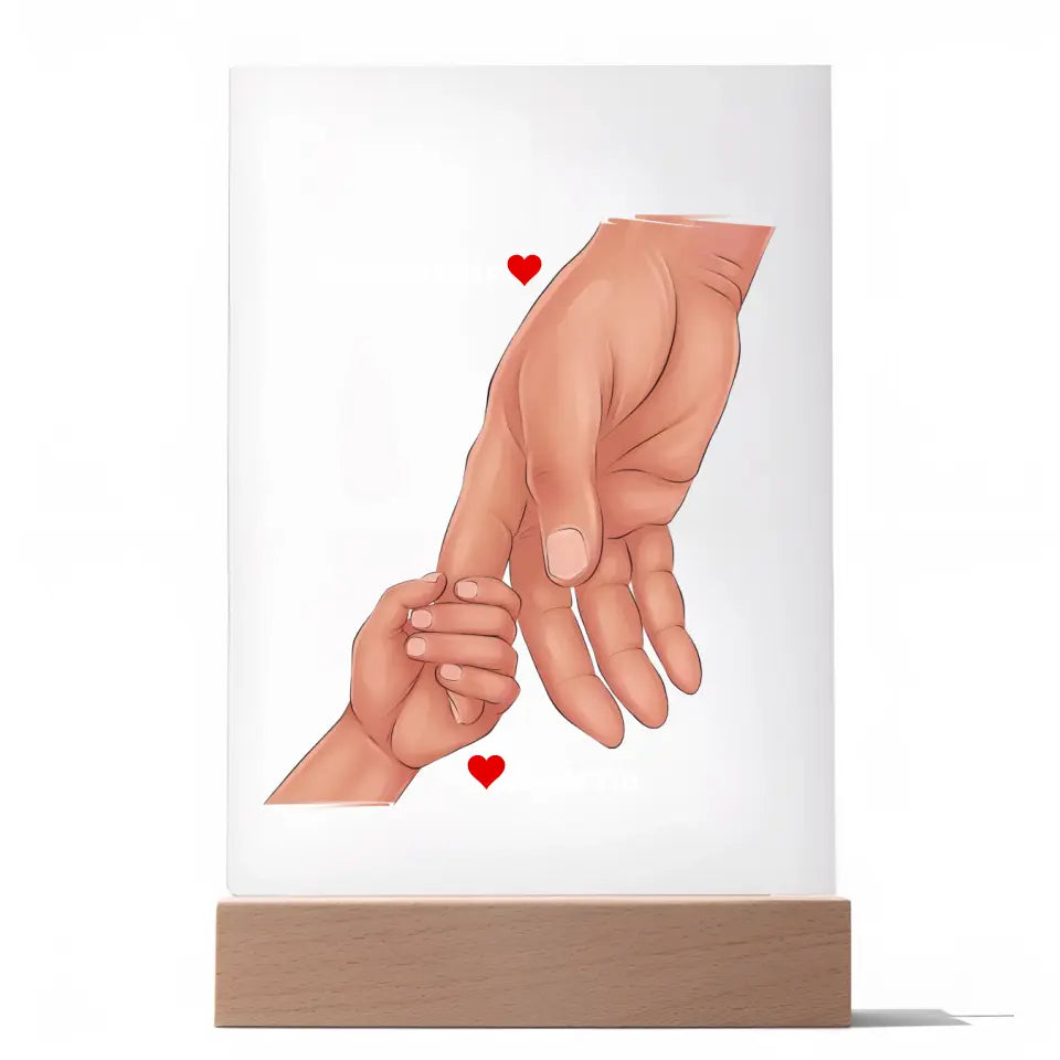 Ręce taty i dziecka - Druk na szkle, spersonalizowany prezent dla taty