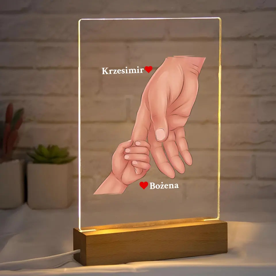 Ręce taty i dziecka - Druk na szkle, spersonalizowany prezent dla taty