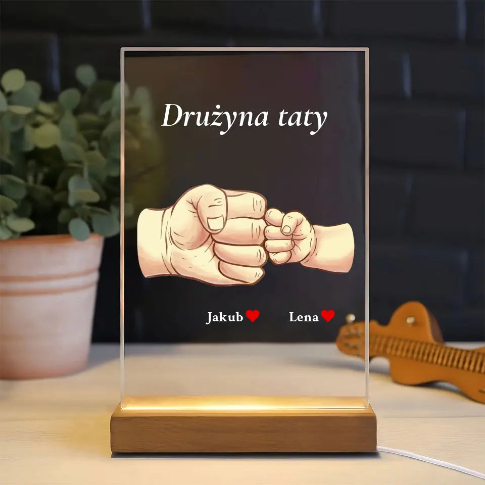Drużyna taty - Druk na szkle, spersonalizowany prezent dla taty