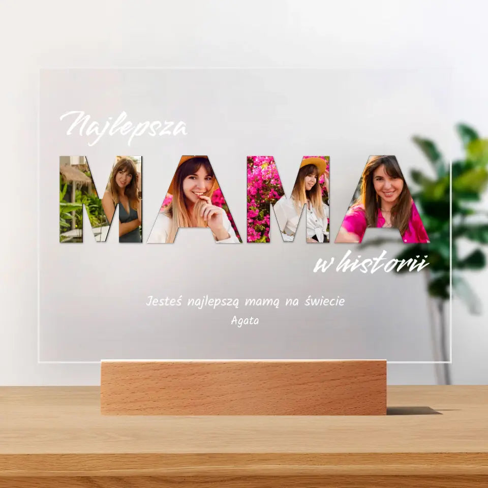 Najlepsza mama w historii - Druk na szkle, spersonalizowany prezent dla mamy