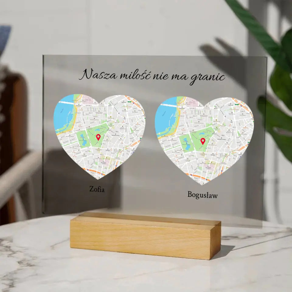 Nasza milość nie ma granic - Druk na szkle, spersonalizowany prezent pary