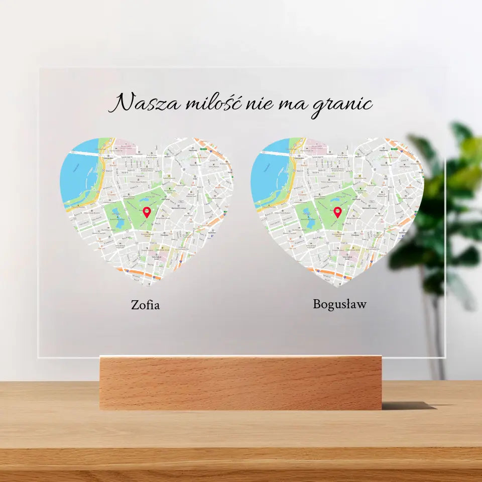 Nasza milość nie ma granic - Druk na szkle, spersonalizowany prezent pary