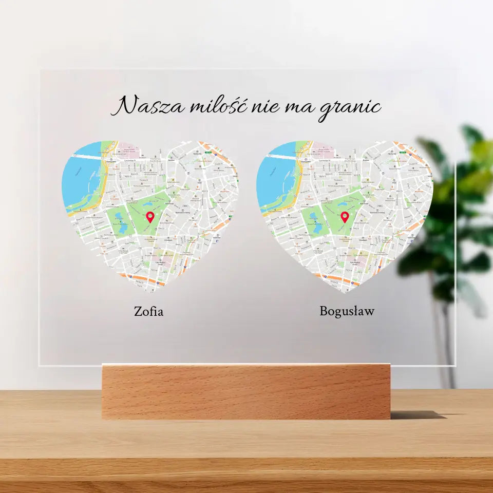 Nasza milość nie ma granic - Druk na szkle, spersonalizowany prezent pary