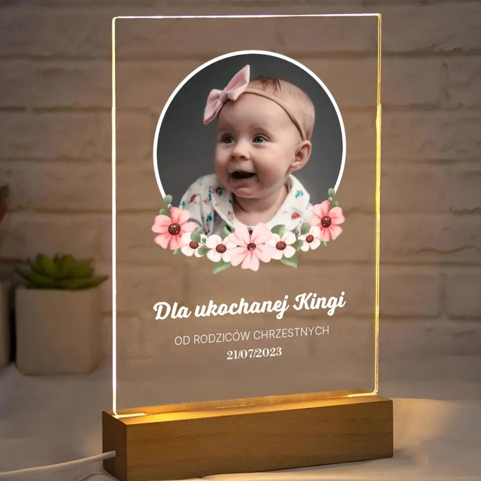 Dla ukochanego dziecka (dziewczynka) - Druk na szkle, spersonalizowany prezent