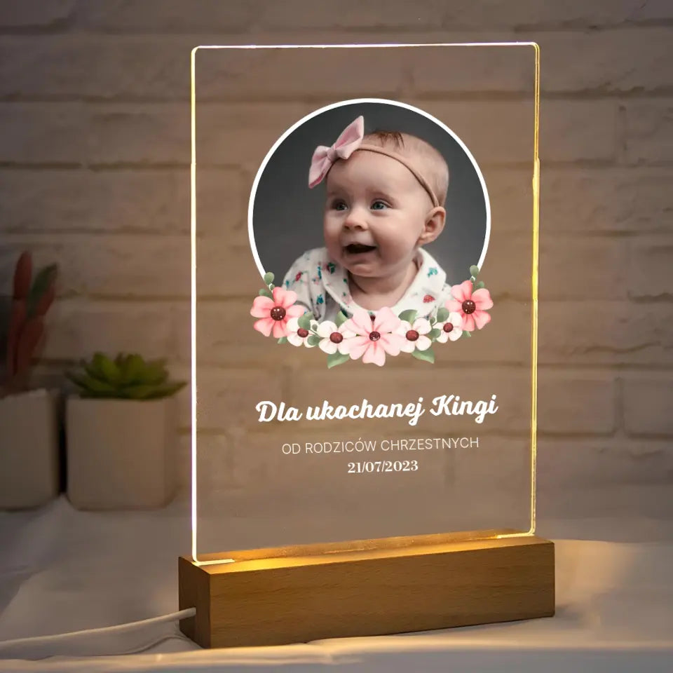 Dla ukochanego dziecka (dziewczynka) - Druk na szkle, spersonalizowany prezent