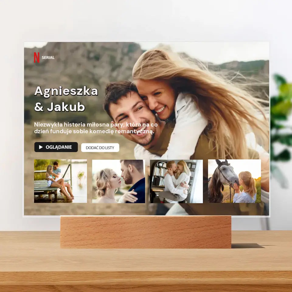 Miłosna historia - Druk na szkle, spersonalizowany prezent dla pary