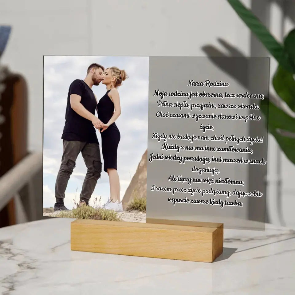 Nasza rodzina - Druk na szkle, spersonalizowany prezent pary
