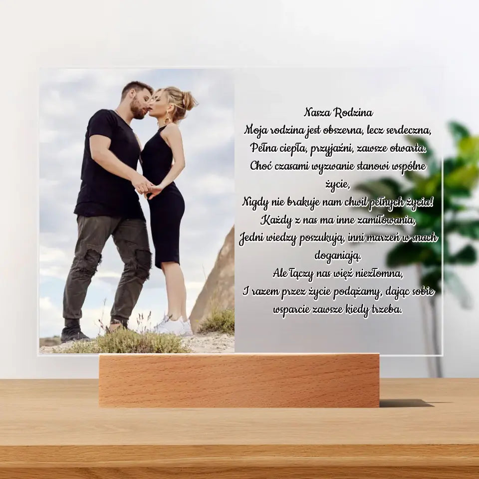 Nasza rodzina - Druk na szkle, spersonalizowany prezent pary