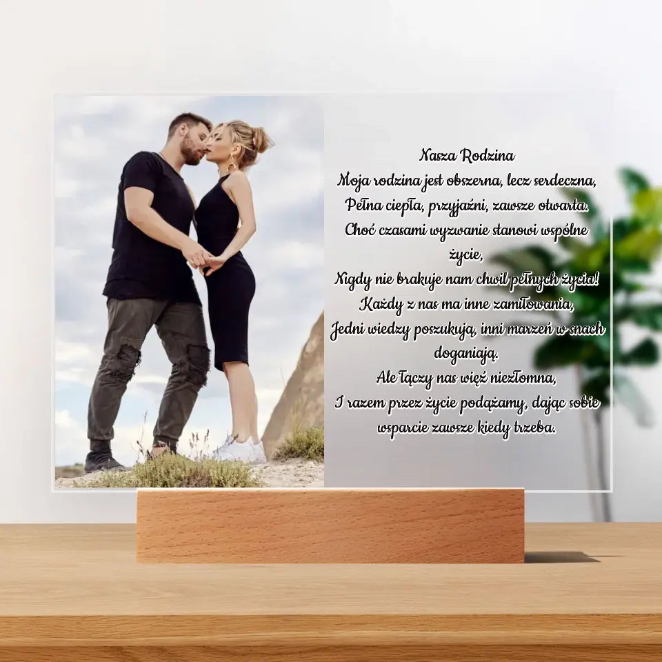 Nasza rodzina - Druk na szkle, spersonalizowany prezent pary