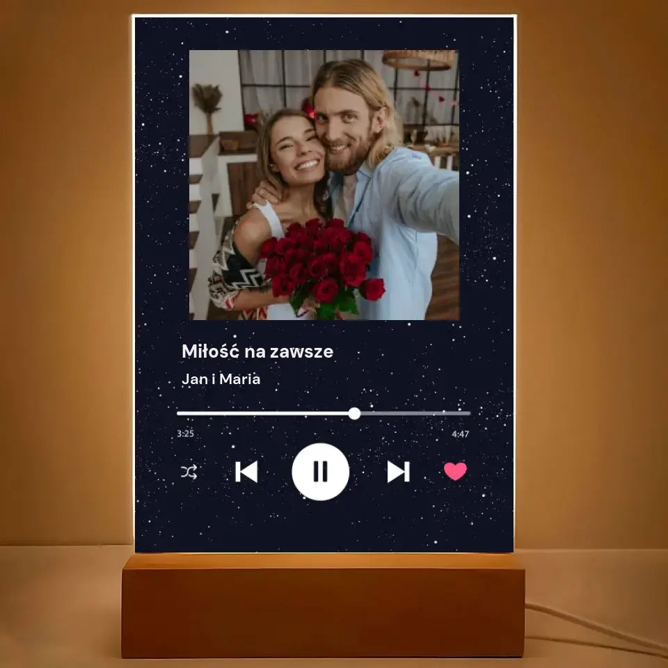 Miłość na zawsze - Druk na szkle, spersonalizowany prezent dla pary