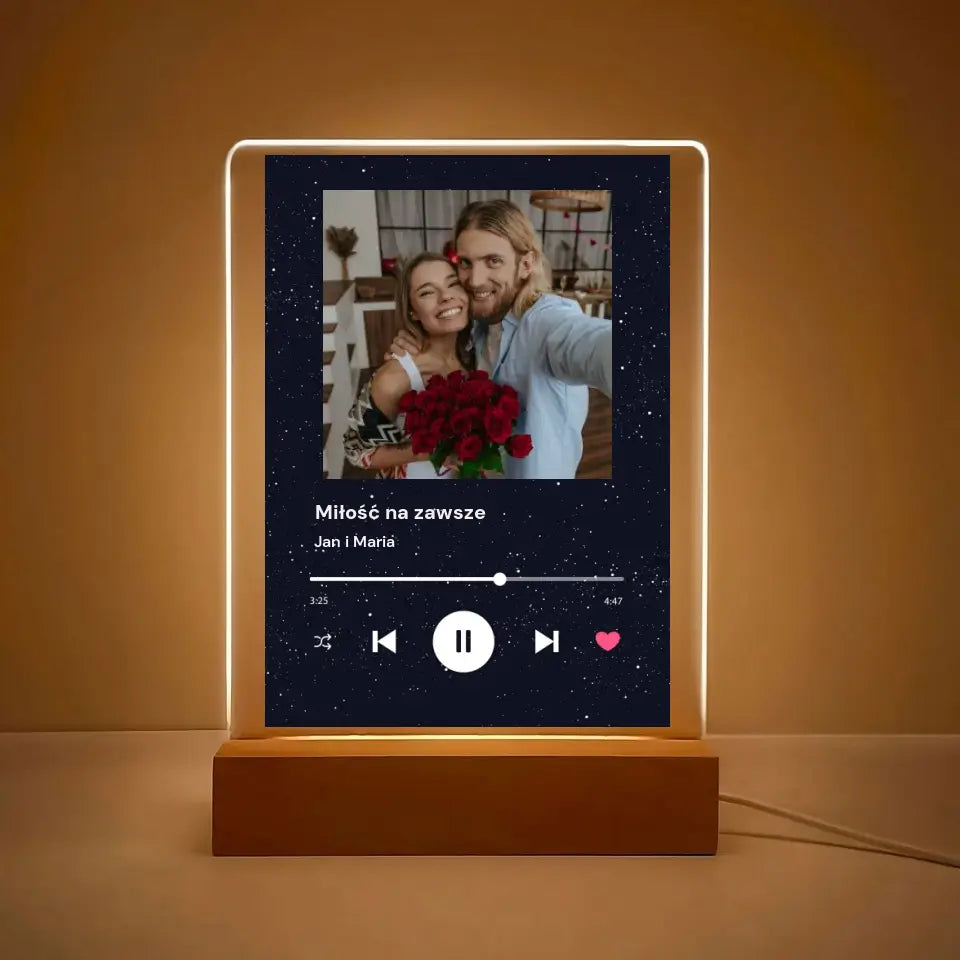 Miłość na zawsze - Druk na szkle, spersonalizowany prezent dla pary