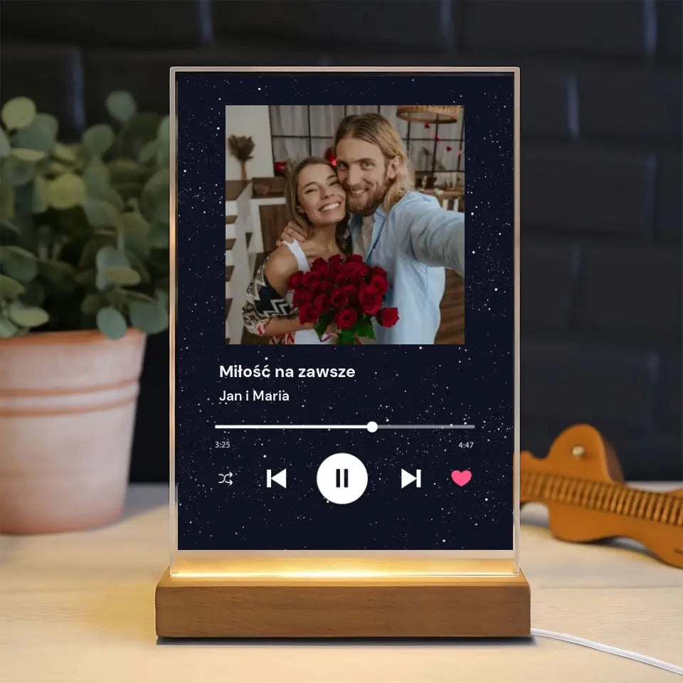 Miłość na zawsze - Druk na szkle, spersonalizowany prezent dla pary