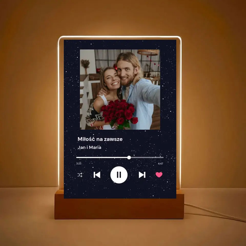 Miłość na zawsze - Druk na szkle, spersonalizowany prezent dla pary
