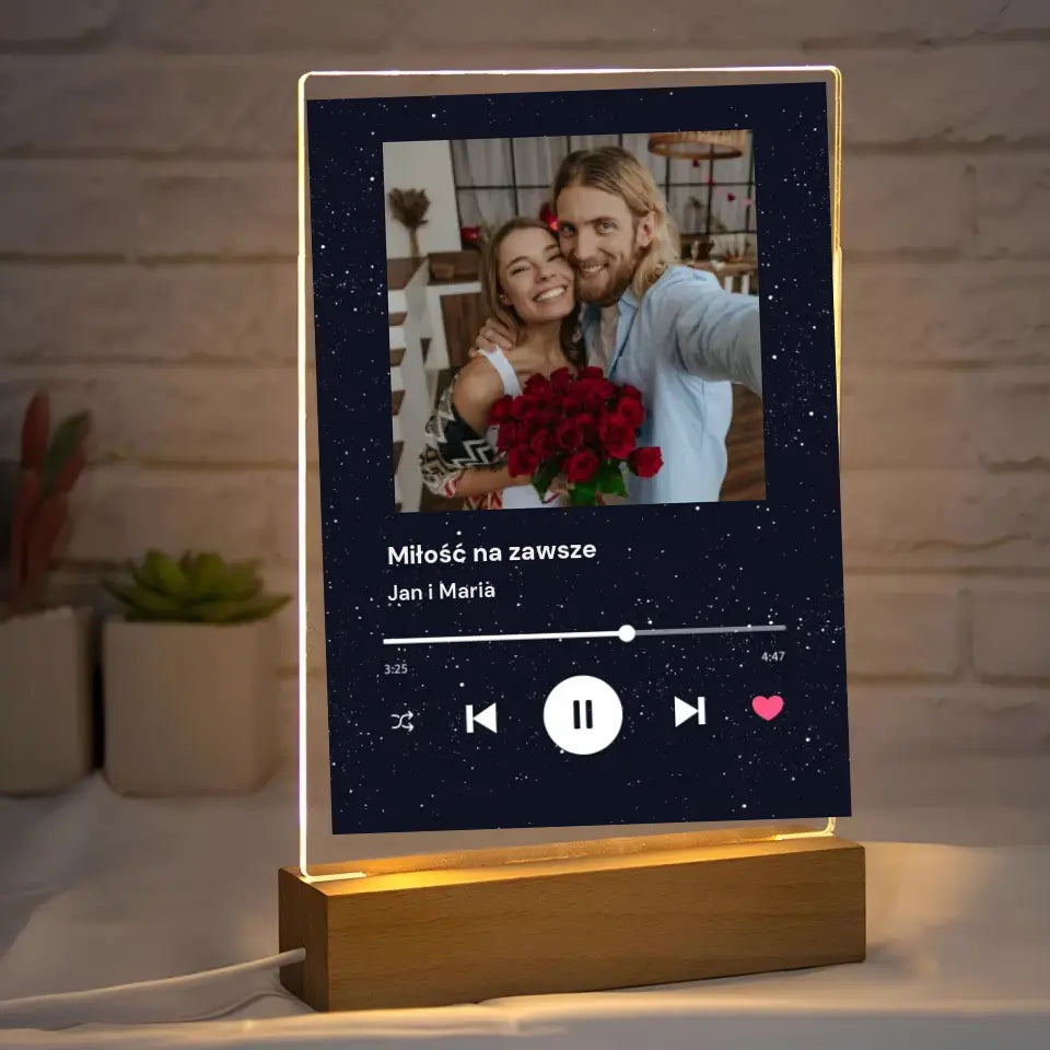 Miłość na zawsze - Druk na szkle, spersonalizowany prezent dla pary
