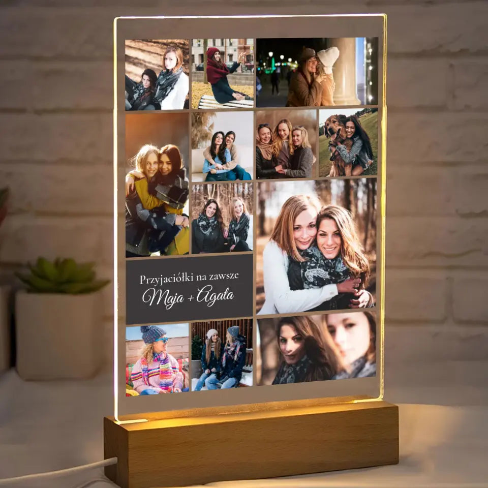 Przyjaciółki na zawsze - Druk na szkle, spersonalizowany prezent dla przyjaciółki