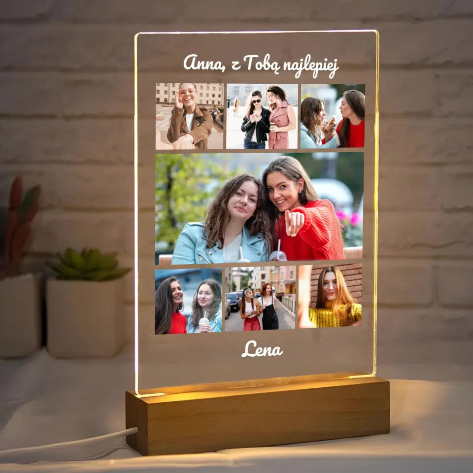 Prawdziwi przyjaciele - Druk na szkle, spersonalizowany prezent dla przyjaciółki