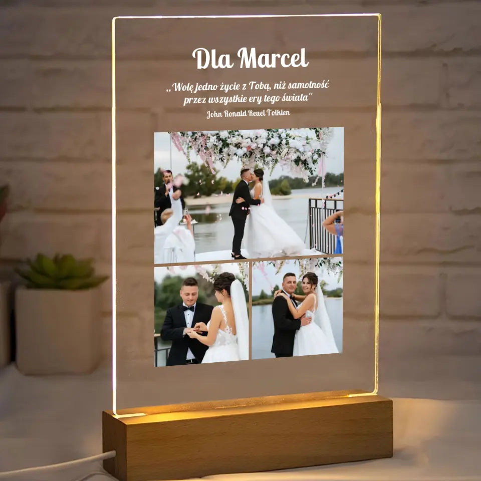 Cytat i zdjęcia - Druk na szkle, spersonalizowany prezent dla pary