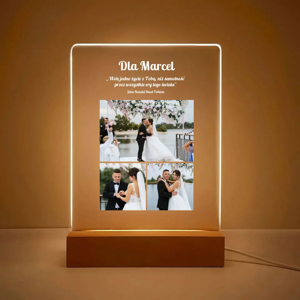 Cytat i zdjęcia - Druk na szkle, spersonalizowany prezent dla pary