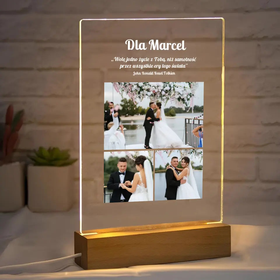 Cytat i zdjęcia - Druk na szkle, spersonalizowany prezent dla pary
