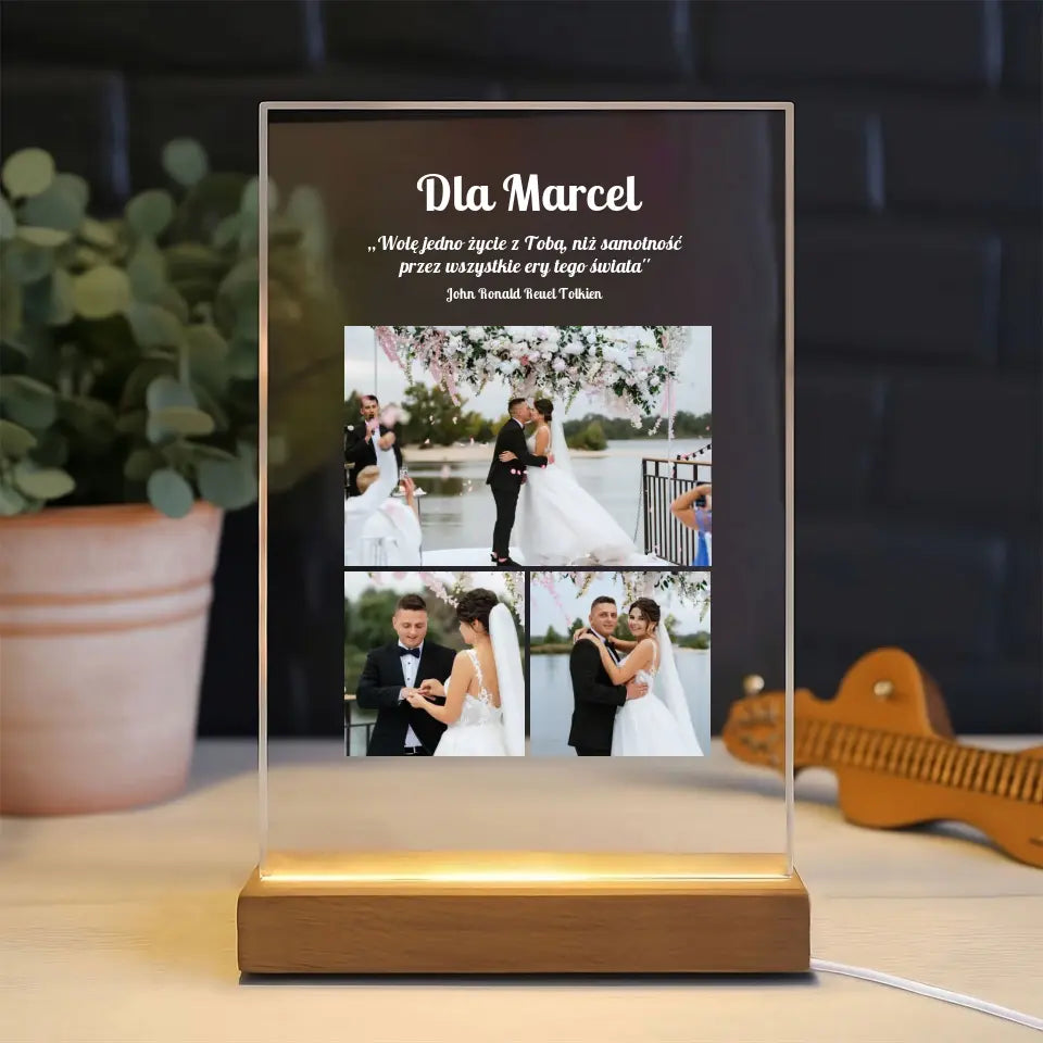 Cytat i zdjęcia - Druk na szkle, spersonalizowany prezent dla pary