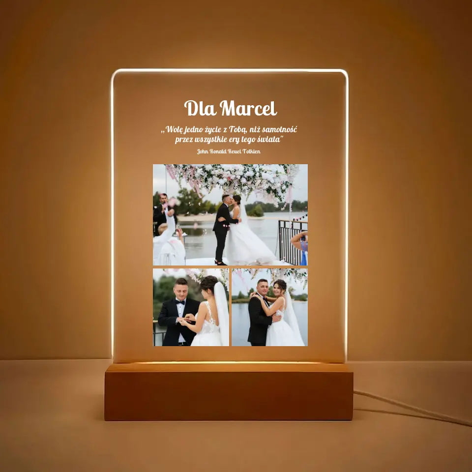 Cytat i zdjęcia - Druk na szkle, spersonalizowany prezent dla pary