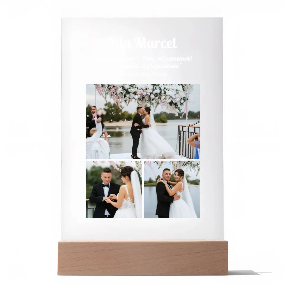 Cytat i zdjęcia - Druk na szkle, spersonalizowany prezent dla pary