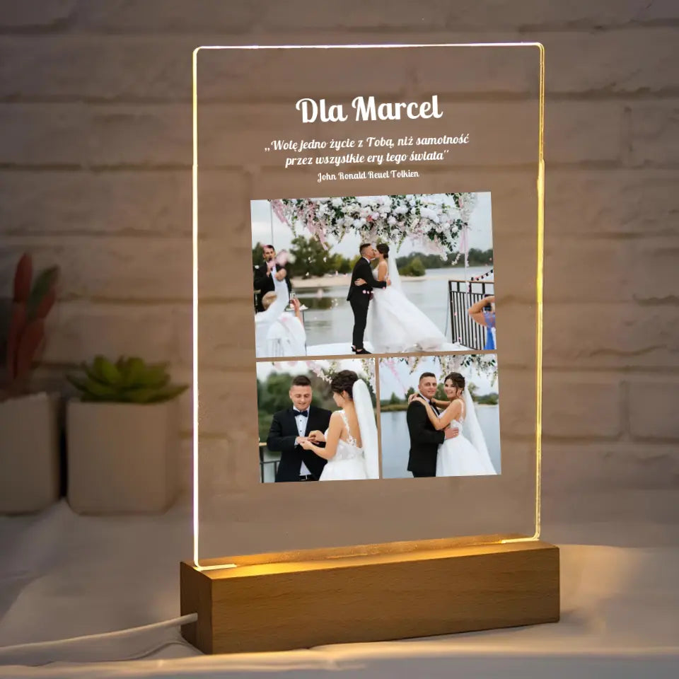 Cytat i zdjęcia - Druk na szkle, spersonalizowany prezent dla pary