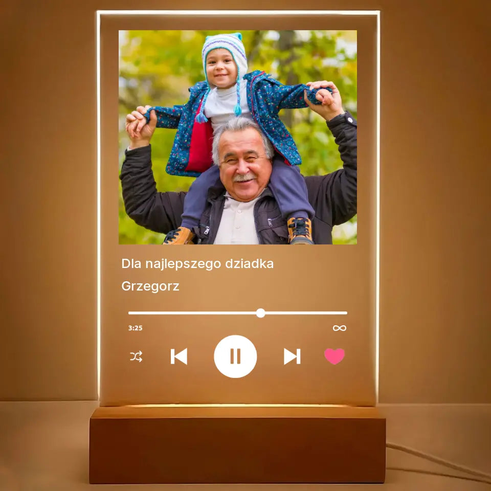 Dla najlepszego dziadka - Druk na szkle, spersonalizowany prezent dla dziadka