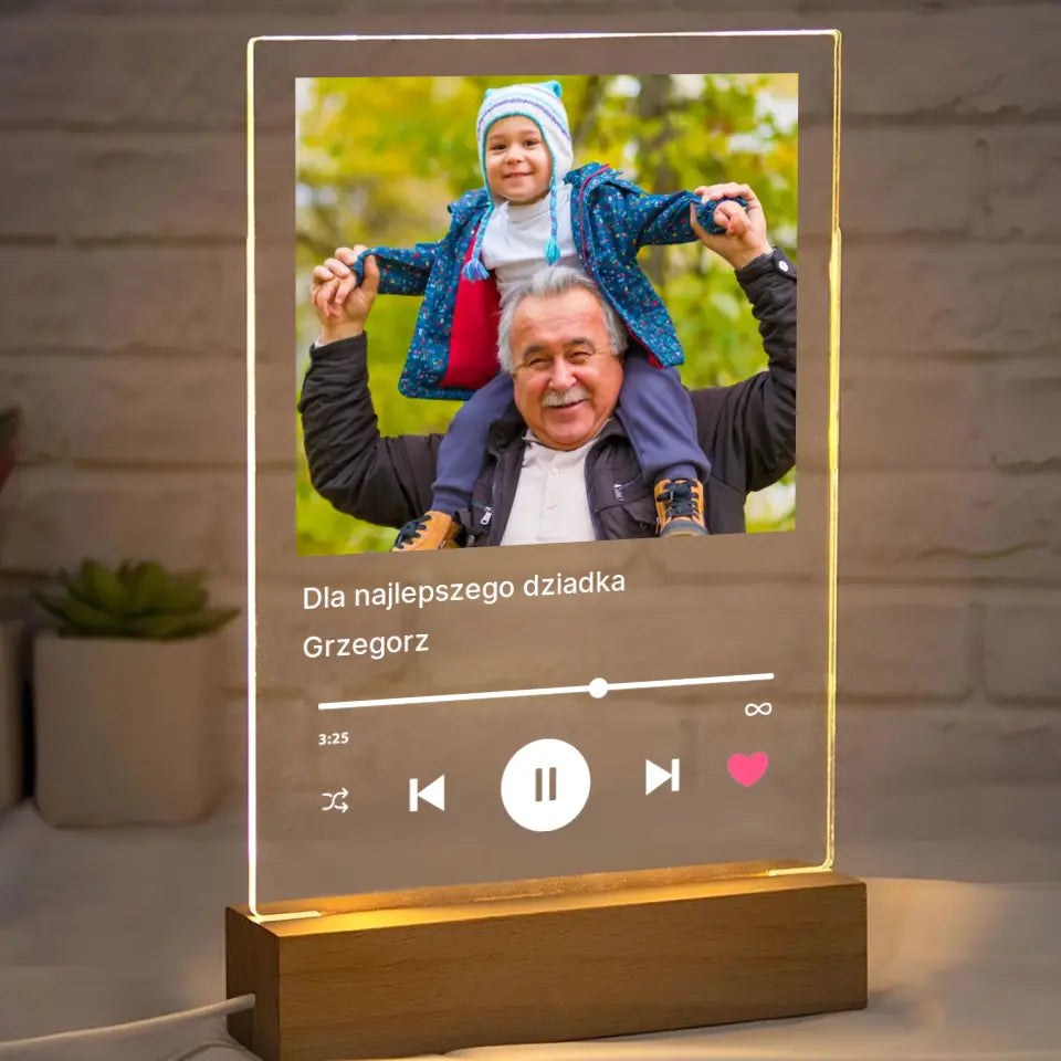 Dla najlepszego dziadka - Druk na szkle, spersonalizowany prezent dla dziadka