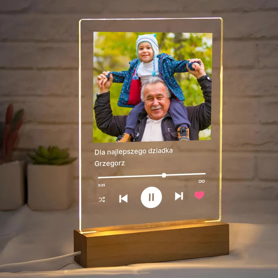 Dla najlepszego dziadka - Druk na szkle, spersonalizowany prezent dla dziadka