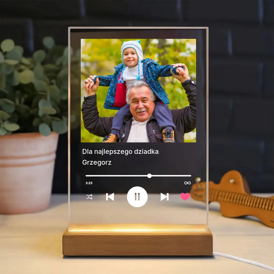 Dla najlepszego dziadka - Druk na szkle, spersonalizowany prezent dla dziadka