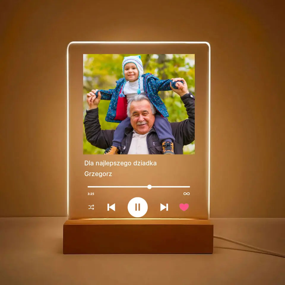 Dla najlepszego dziadka - Druk na szkle, spersonalizowany prezent dla dziadka