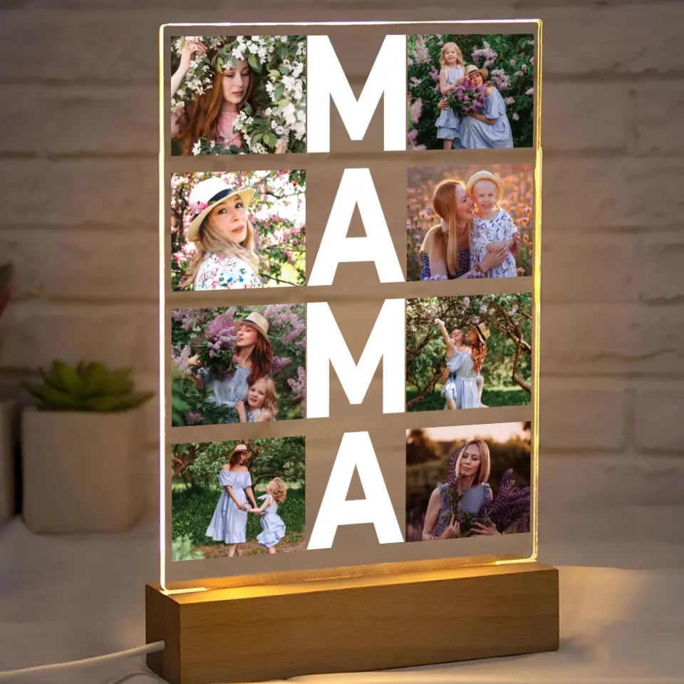 Kolaż dla mam - Druk na szkle, spersonalizowany prezent dla mamy