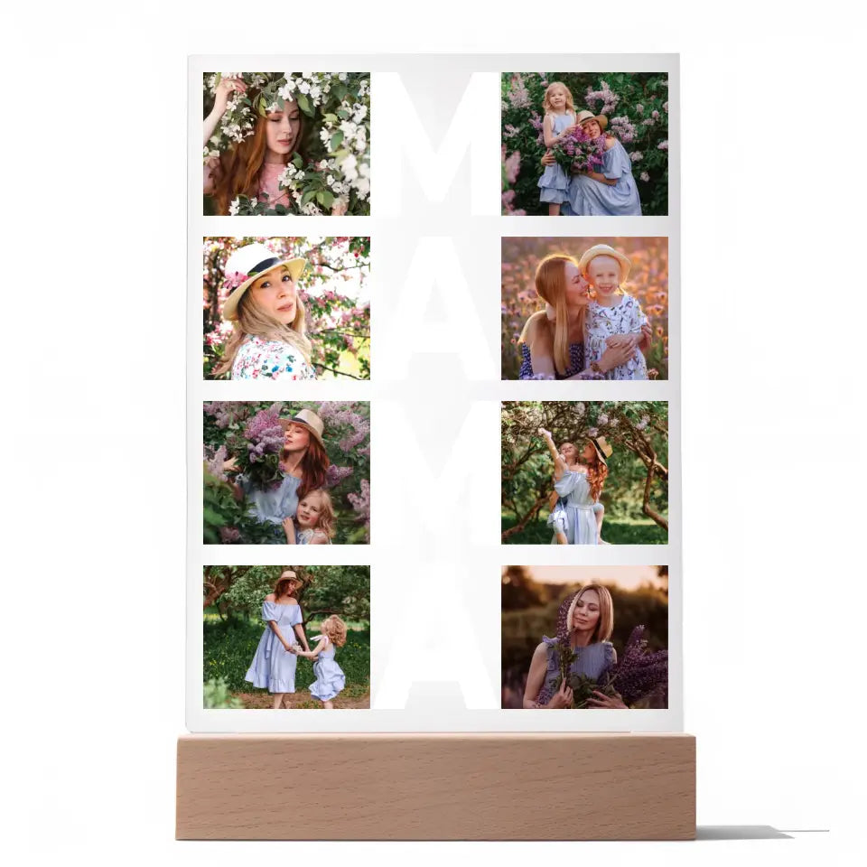 Kolaż dla mam - Druk na szkle, spersonalizowany prezent dla mamy