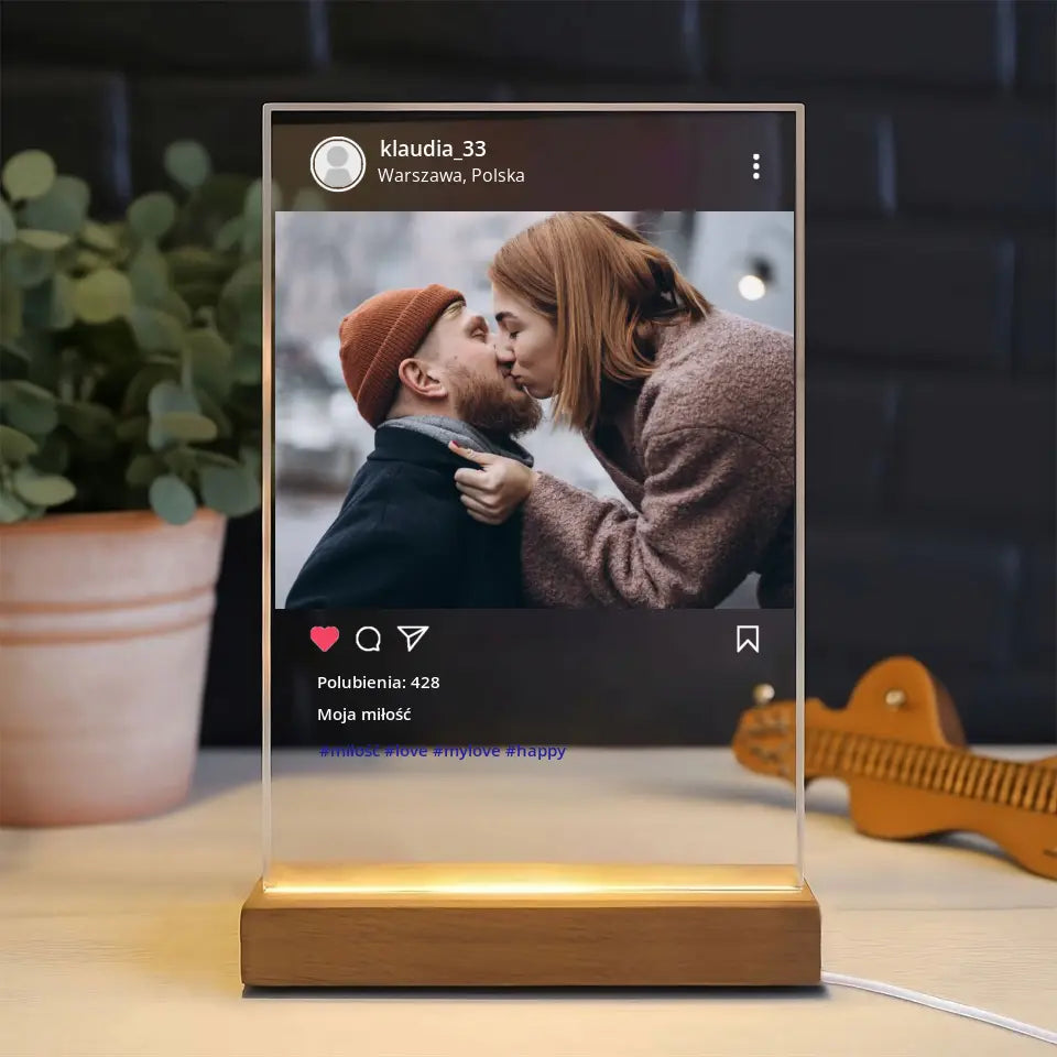 Moje szczęście - Druk na szkle, spersonalizowany prezent dla pary