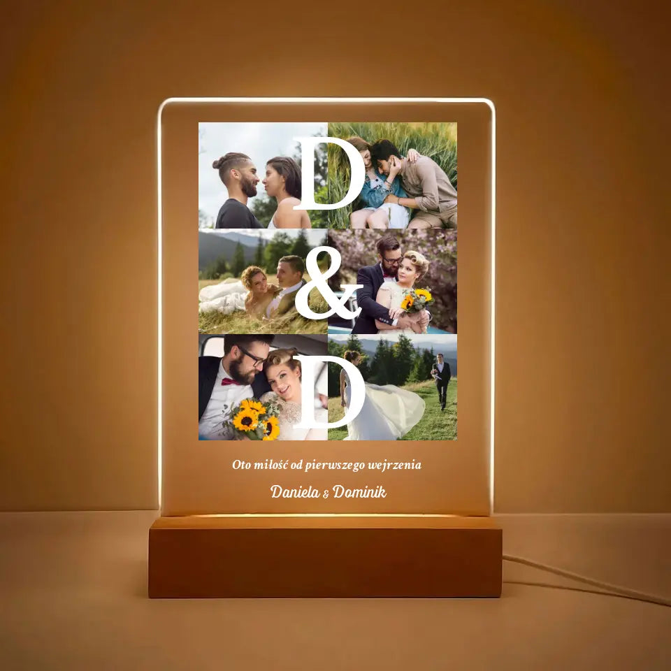 Miłość od pierwszego wejrzenia - Druk na szkle, spersonalizowany prezent dla pary
