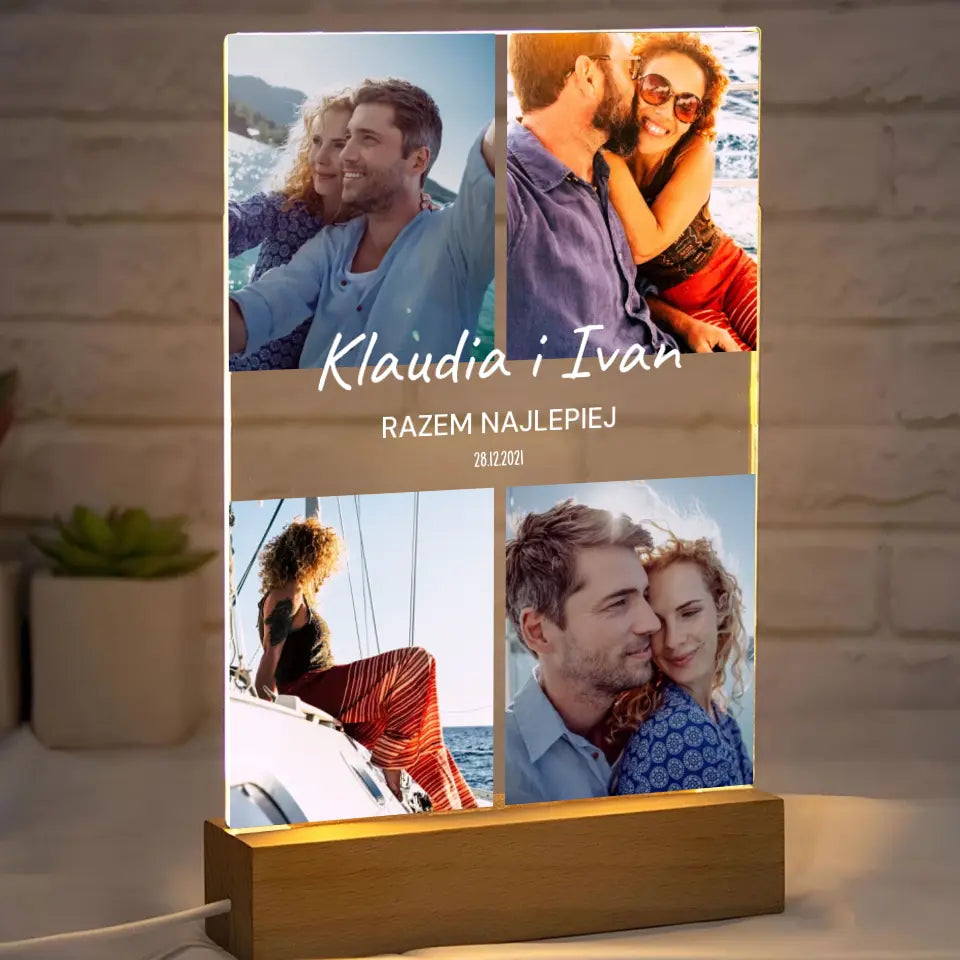 Razem nam najlepiej - Druk na szkle, spersonalizowany prezent dla pary