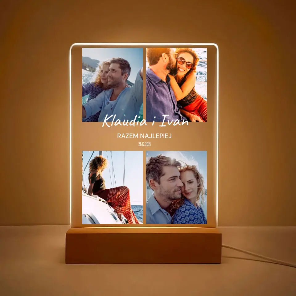 Razem nam najlepiej - Druk na szkle, spersonalizowany prezent dla pary