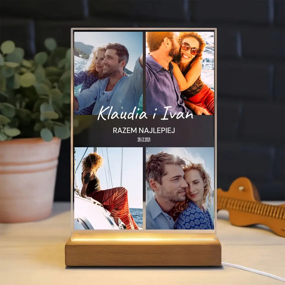 Razem nam najlepiej - Druk na szkle, spersonalizowany prezent dla pary