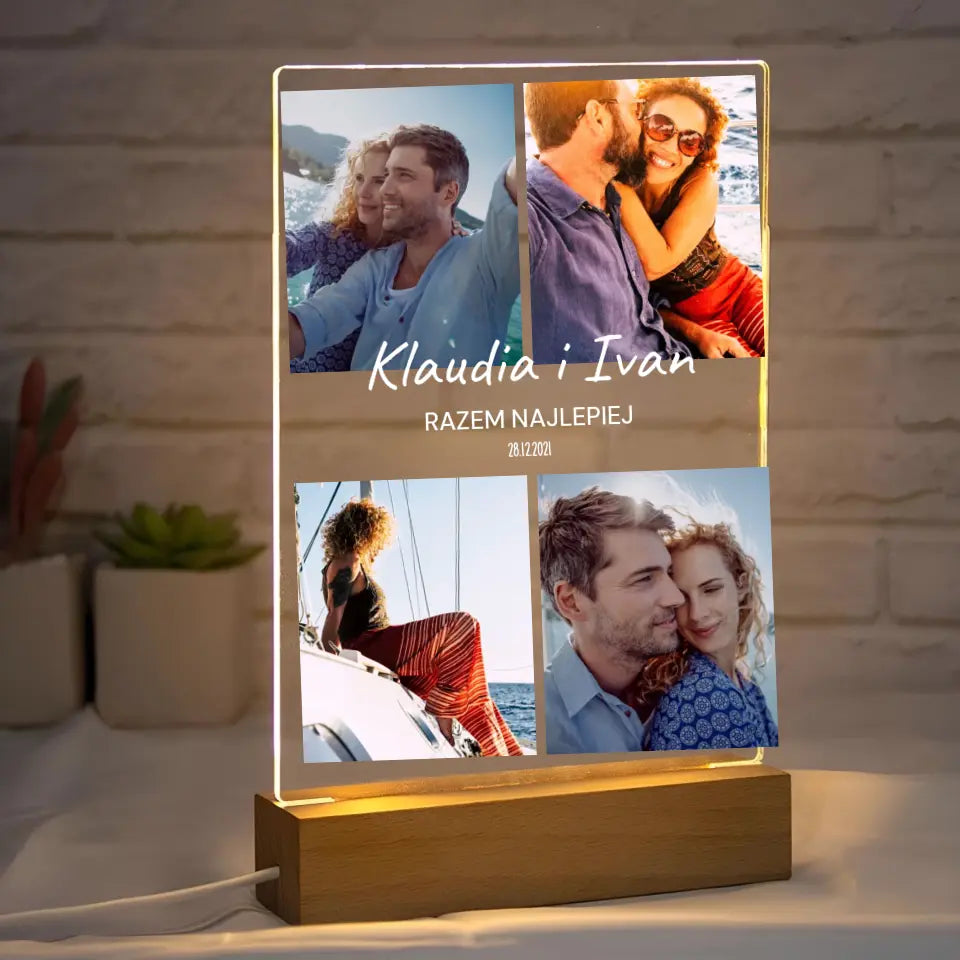 Razem nam najlepiej - Druk na szkle, spersonalizowany prezent dla pary