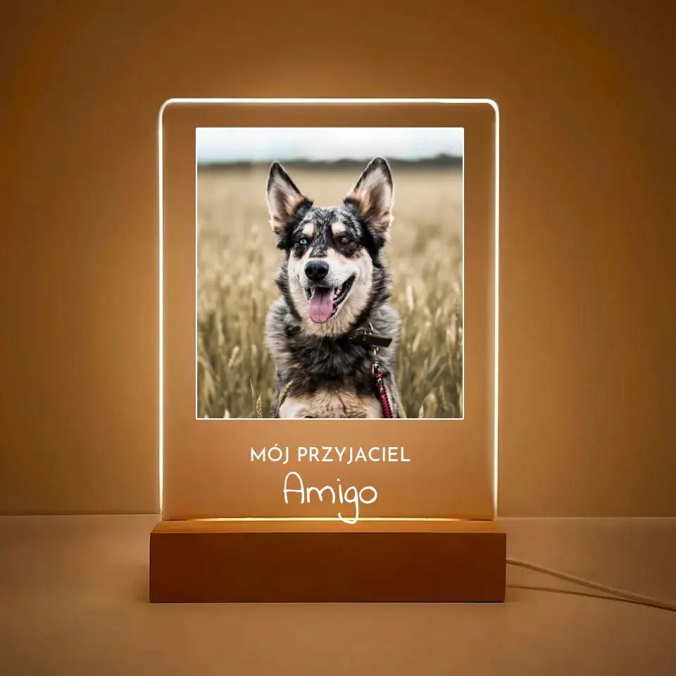 Zdjęcie psa z imieniem - Druk na szkle, spersonalizowany prezent