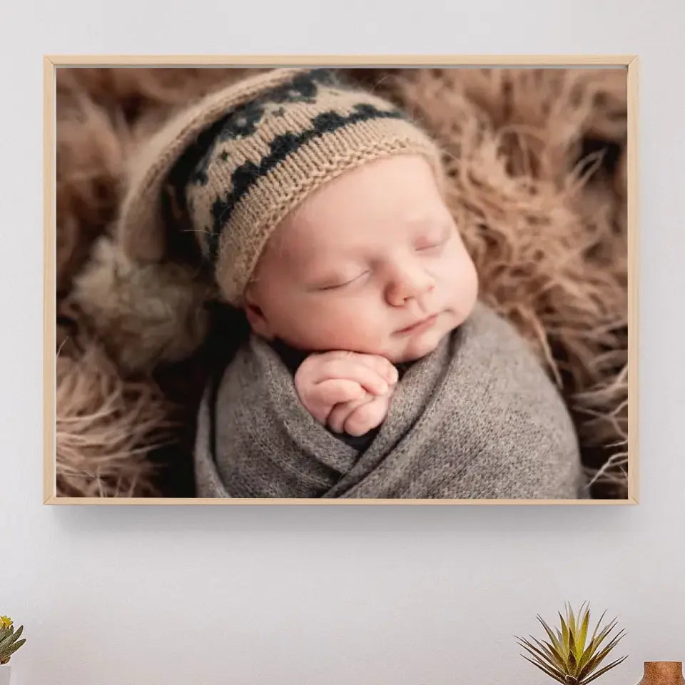 Fotoportret niemowlęcia - druk na płótnie, spersonalizowany prezent