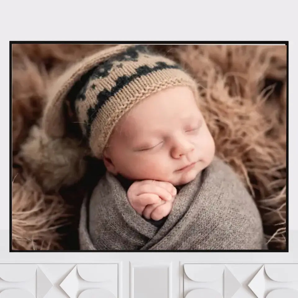 Fotoportret niemowlęcia - druk na płótnie, spersonalizowany prezent