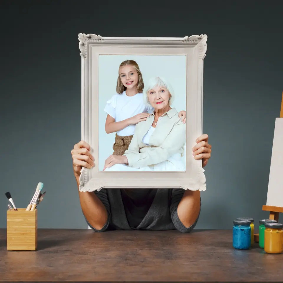 Babcia i wnuczka zdjęcie - druk na płótnie, spersonalizowany prezent dla babci