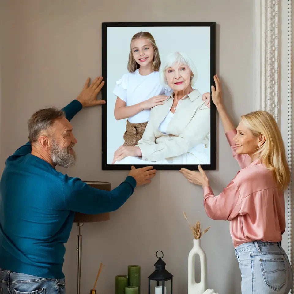 Babcia i wnuczka zdjęcie - druk na płótnie, spersonalizowany prezent dla babci